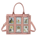 Cat Rivet Print Tote Bag For Women Crossbody Shoulder Handbag PU Leather Cat-themed Zippered Handbag Large Capacity Handle Purse