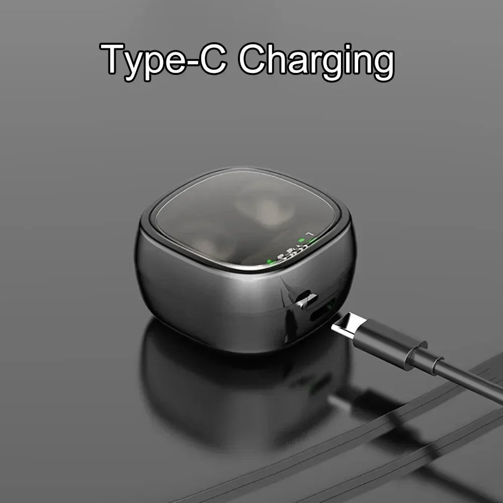 KEBIDUMEI Invisable Mini Earphones Bluetooth 5.3 Headphones  Touch Control Wireless Headset Noise Reduction Earbuds with Display