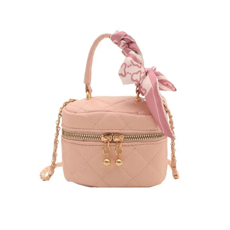 Women's Mini Quilted Box Bag, Light Blue Crossbody Shoulder Bag Portable Makeup Bag