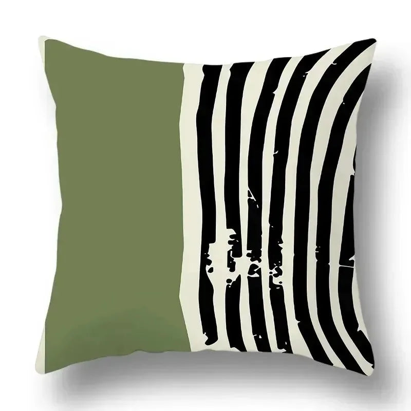 Simple Green Car Ornaments Double-sided Printed pillow cover Short plush Suitable living rooms bedrooms sofa throw cushion cover