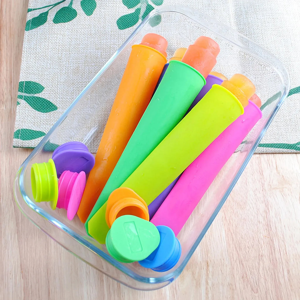 6 Pieces Silicone Popsicle Ice Cream Moulds, DIY Ice Cream Cone, Ice Making Moulds.