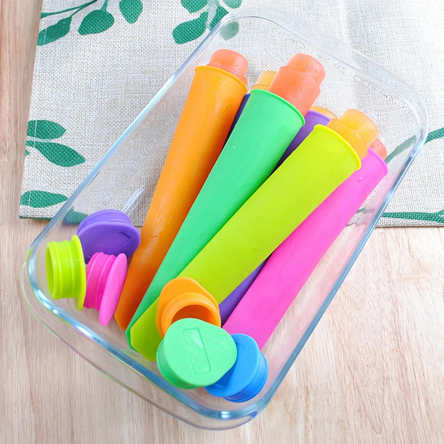 6 Pieces Silicone Popsicle Ice Cream Moulds, DIY Ice Cream Cone, Ice Making Moulds.