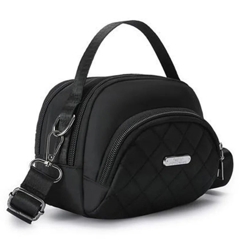 Casual Quilted Nylon Handbag - Versatile Crossbody Bag with Multi-Pockets, Detachable Strap Shoulder Bag for Women