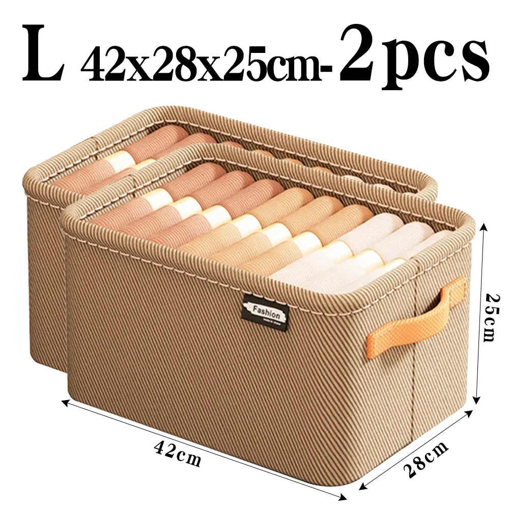 Steel Frame Clothes Storage Box Foldable Fabric Wardrobe Organizer Open Top Drawer Bin for Sweaters Pants Closet Organization