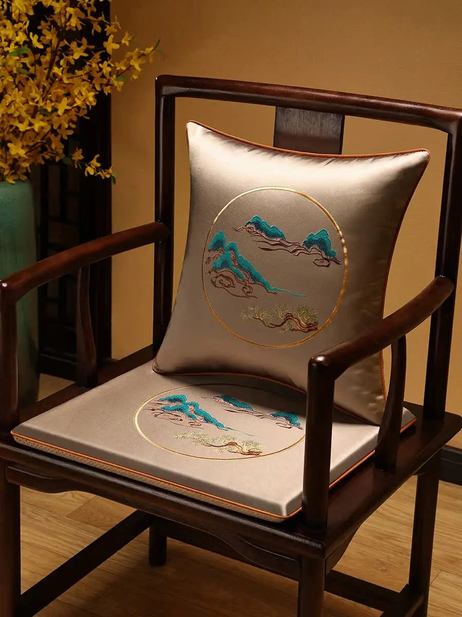 New Chinese-style Foam Chair Cushions Rosewood Sofa Cushion Cover Home Sponge Seat Cushions Embroidered Anti-slip Chair Cushions