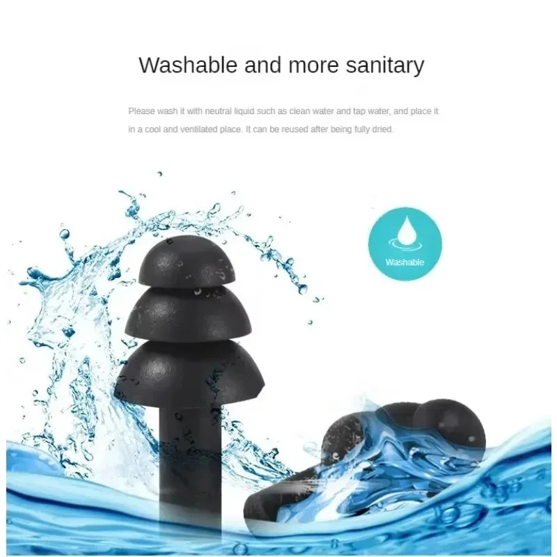 Soft Silicone Ear Plugs Insulated Waterproof Anti-Noise Snoring Essential Travel Noise Reduction Sleep Aids for Better Rest
