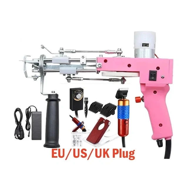 Tufting Gun 2 in 1 Set Electric Carpet Tufting Gun Electric Carpet Tapis Knitting Tufting Pistol Weaving Flocking Rug Machine