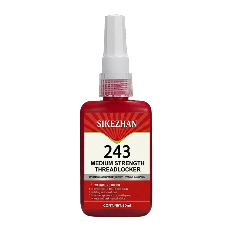 243 Anaerobic Adhesive Medium Strength Threadlocker Blue Sealant for Metal Screw Lock SIKEZHAN Anti-Vibration Bolt Glue 50ml