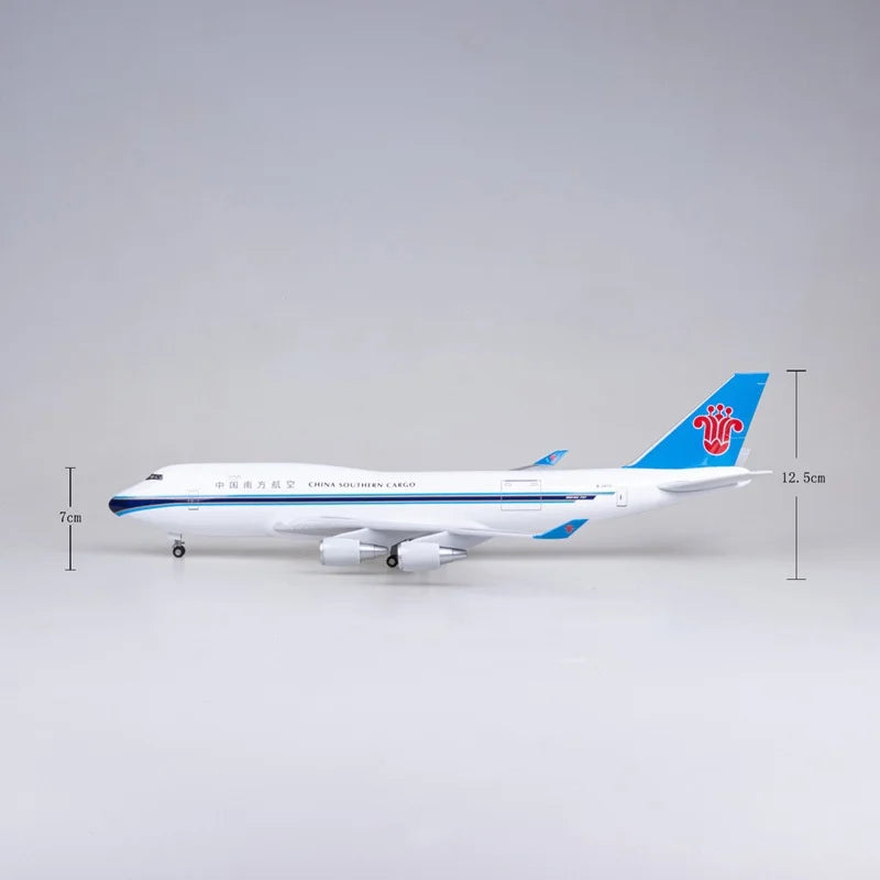 Scale 47cm Diecast Airplane B747 China Southern Civil Cargo Aircraft Resin Model Plane Kit With Wooden Base Aviation Hobby Gift