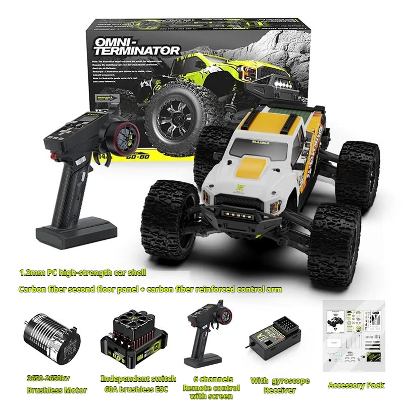 LLL 1:10 All-Round Terminator Remote Control Electric Brushless Four-Wheel Drive Off-Road Vehicle RC Model Car V2 Version