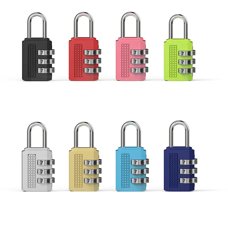 Mini Alloy Password Lock 3 Digit Code Number Combination Padlock Luggage Zipper Bike Handbag Suitcase Drawer Firm Durable  Locks