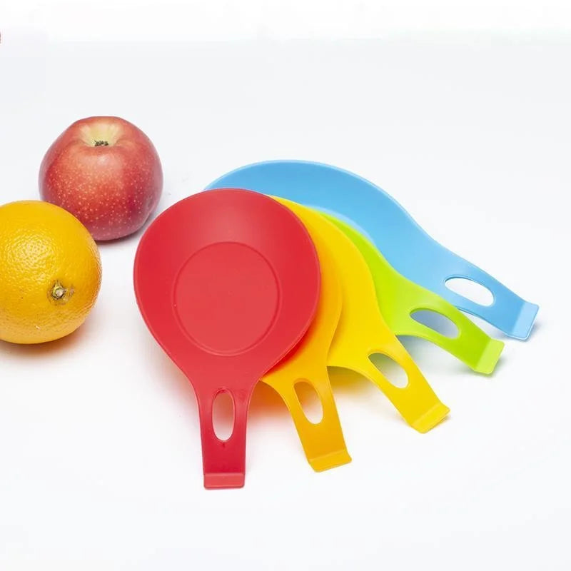 Silicone Spoon Holder Rest Pad Kitchen Utensils Spatula Eggbeater Heat Resistant Placemat Tray Insulation Mats Kitchen Tools