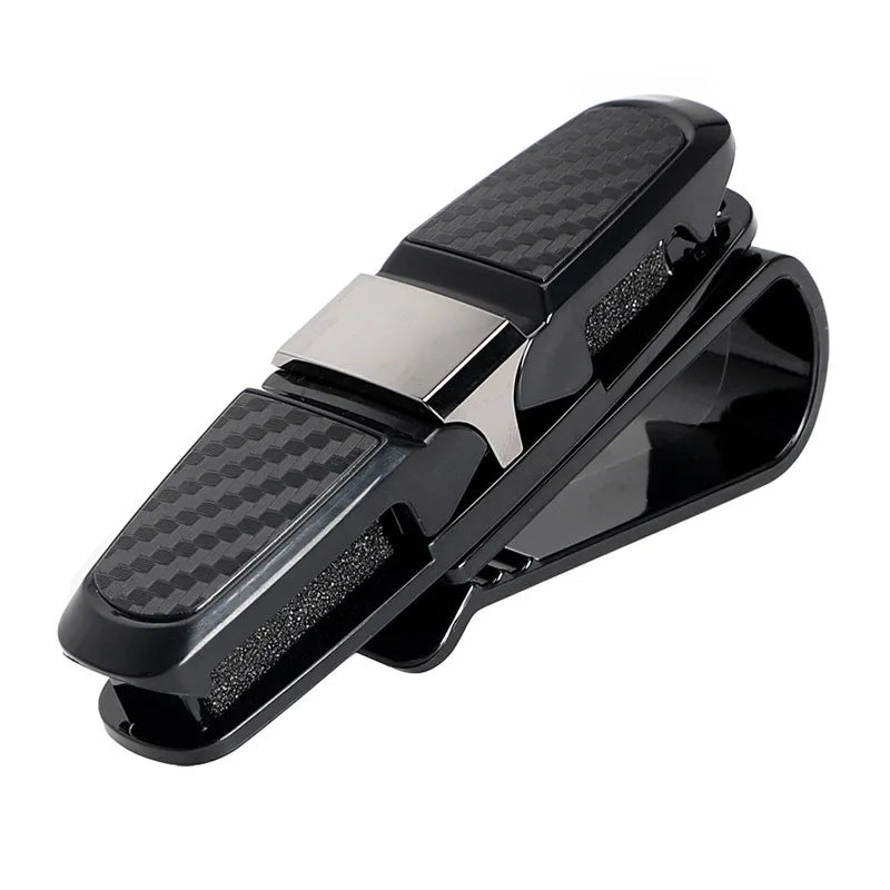 Car Sunglasses Frame Carbon Fiber Bills Glasses Clip Multi Function In Car Creative Eye Box Card Double Headed Clip On Board