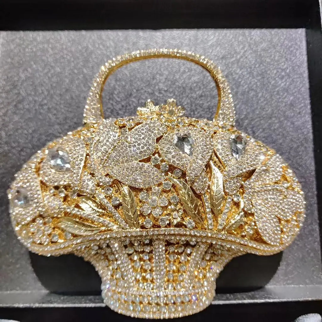 Sparkling Party Bags Luxury Banquet Wedding Engagement Full Diamond Crystal Bag Girl Birthday Photo Clutch Bag Rhinestone Purse