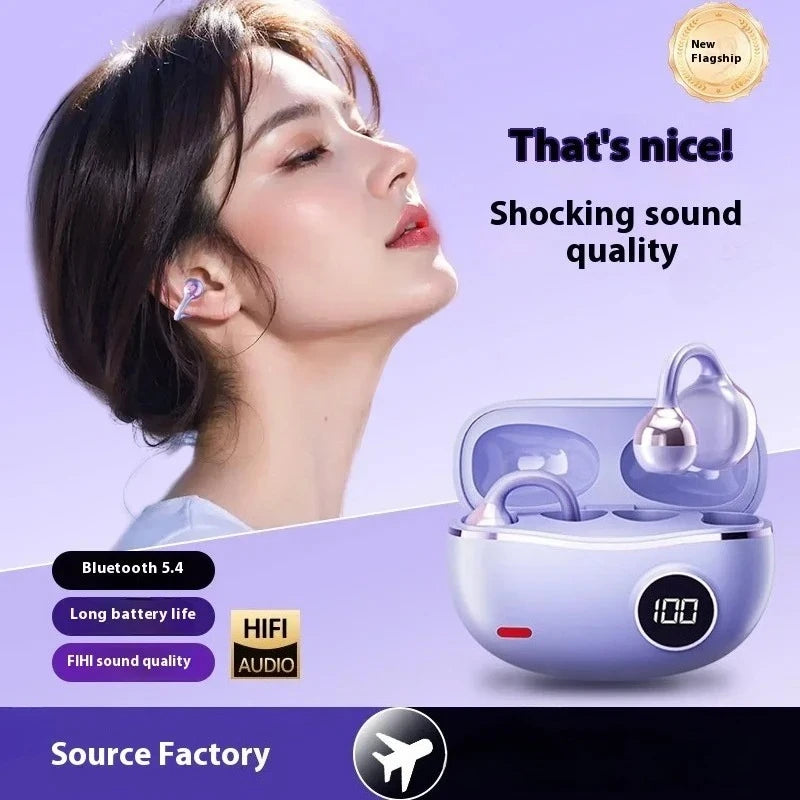 TWS Wireless Bluetooth Earphones with Digital Battery Percentage Display Built-In HD Microphone for Crystal-Clear Voice Calls