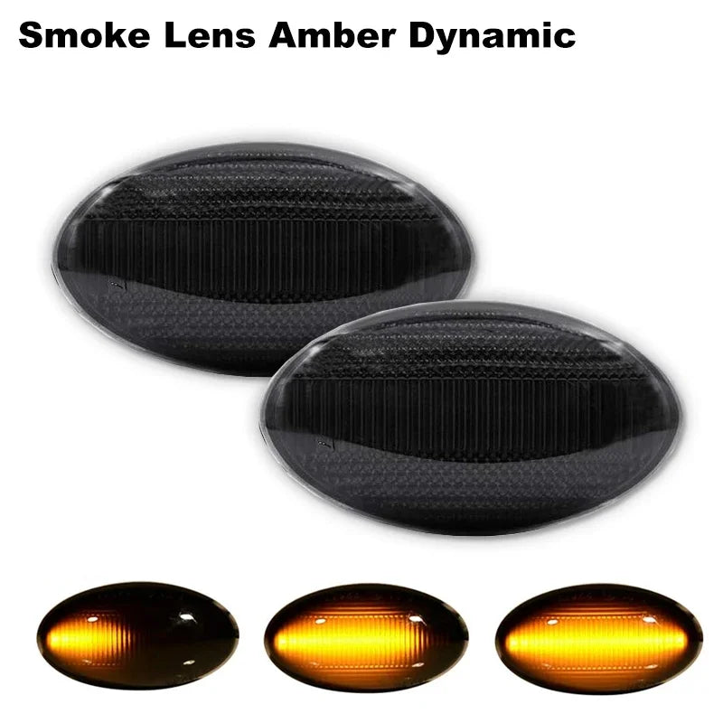 For MINI Cooper R50 R52 R53 Front Fender Side Marker Lights Assembly Dynamic Blinker Turn Signal Light 2002-2006 T10 12V