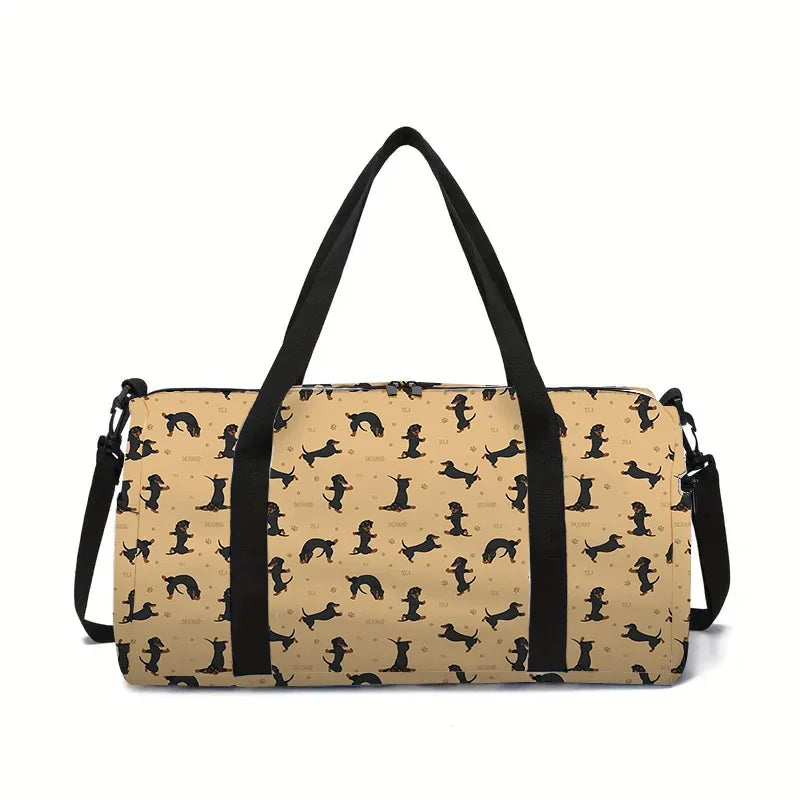 Puppy Large Capacity Luggage Bag  for Boy and Girls Best Gifts 2D Flat Cartoon Travel Duffels Hand Bag for Children