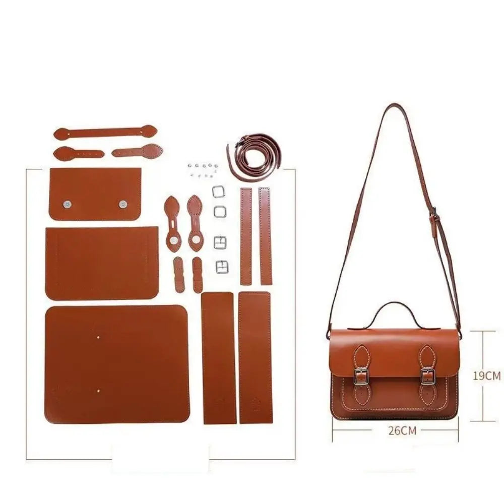 New PU Leather DIY Material Bag 10 Colors DIY Cambridge Messenger Bag Hand-stitched Self-made Bag Women