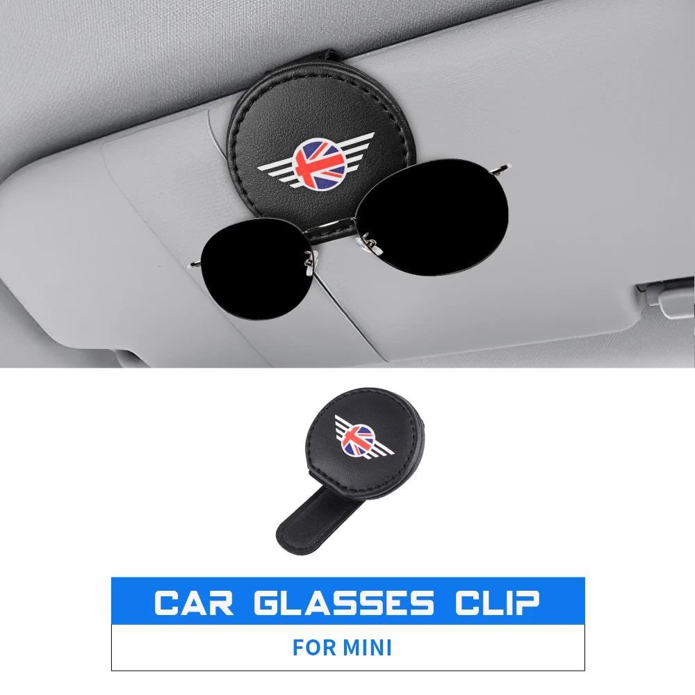 AMBERMILE for Mini Cooper F54 F55 F56 F60 R55 R53 R56 R60 R59 Universal Car Glasses Case Sunglasses Holder Storage Portable Clip