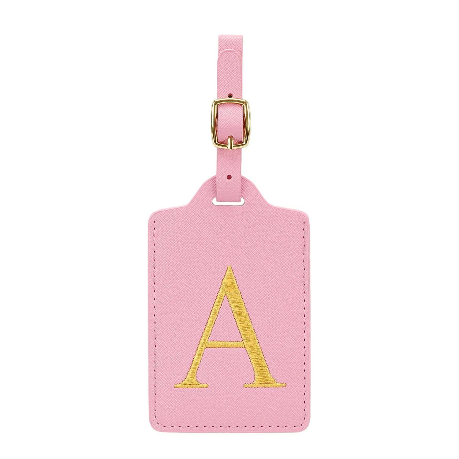 MIYIN 26 letters Luggage Tags for Suitcases PU Leather Privacy Protection Bag Tags Travel Accessories Essential, Pink