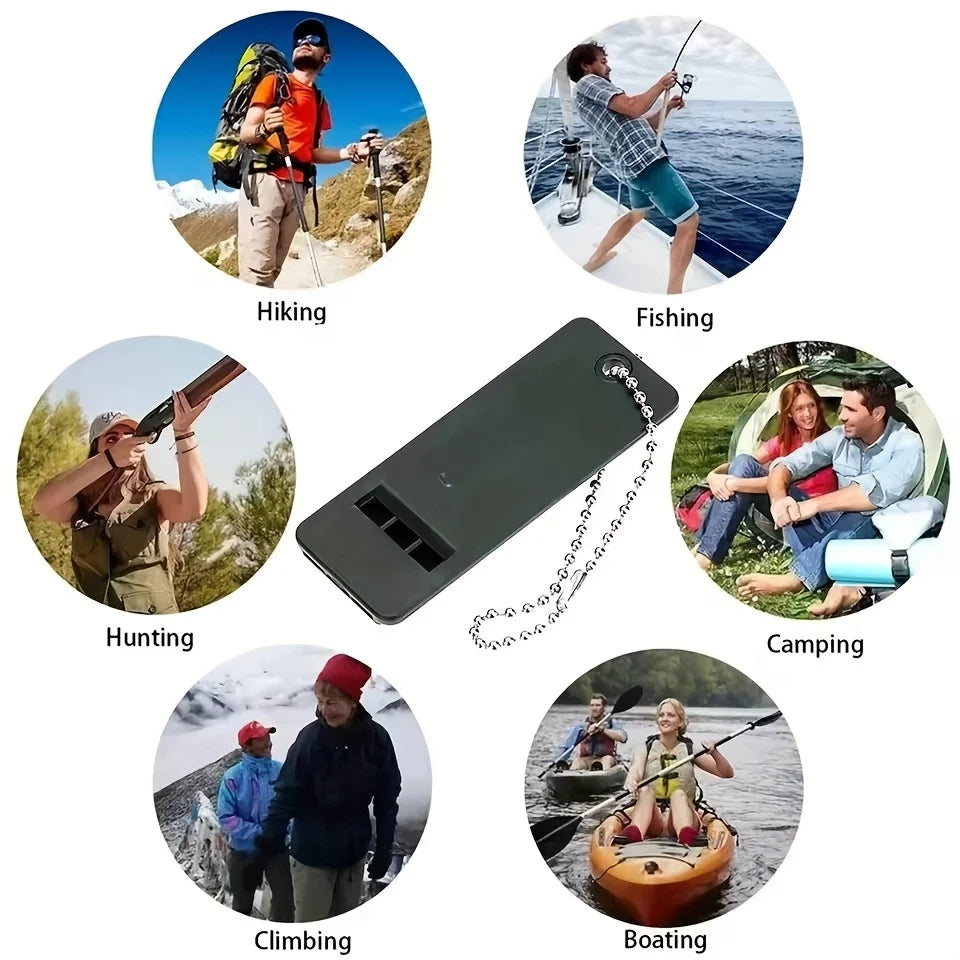 2pcs Random Color Three frequency outdoor survival whistle, life-saving whistle, high pitched high-frequency earthquake relief w