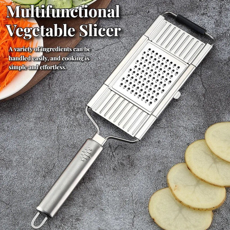 1pc Vegetable Cutter, Multifunctional Kitchen Shredder Garlic Slicer, Household Potato Stainless Steel Shredder
