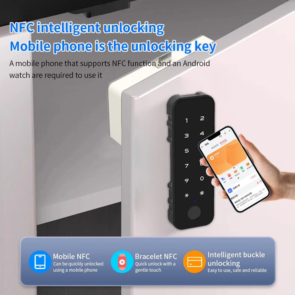 Tuya Smart Fingerprint Lock Electric Biometric Drawer Lock Fingerprint Tuya APP Unlock Smart Door Lock for Drawer Cabinet Locker
