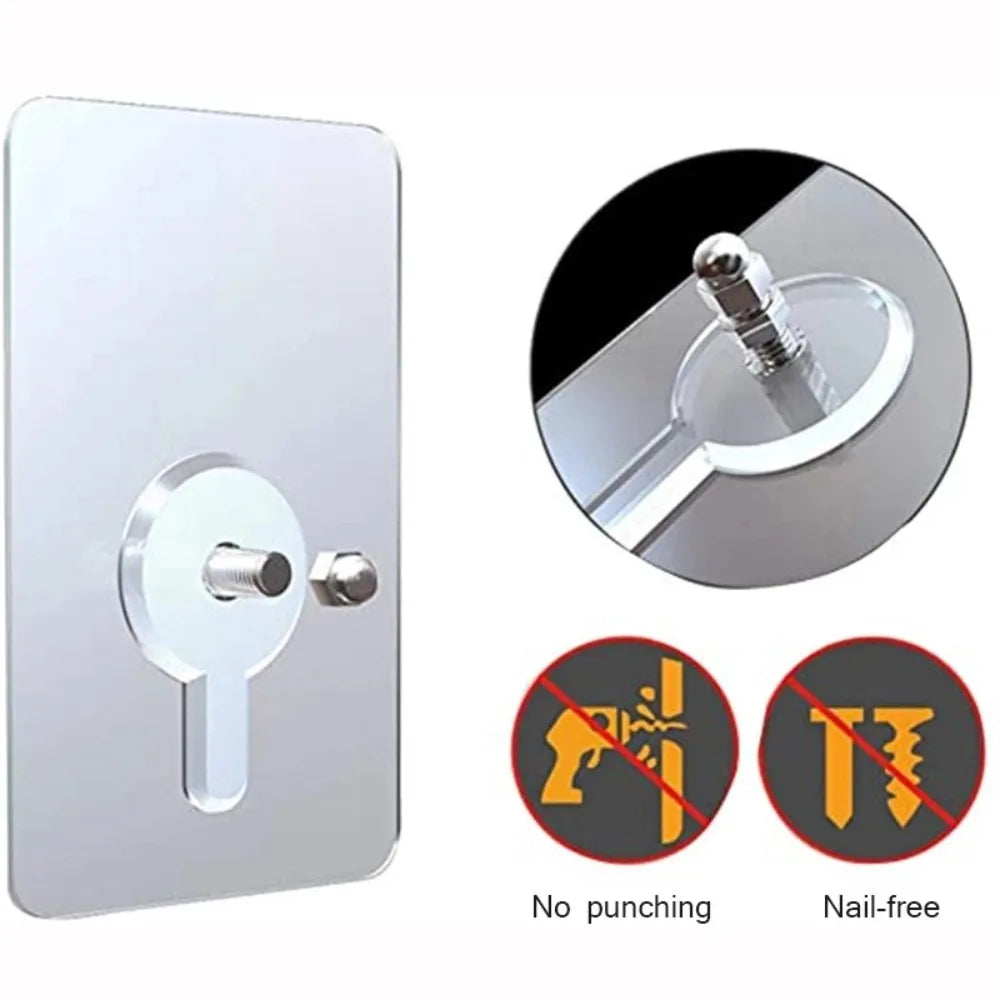 5Pcs Acrylic Self Adhesive Screw Stickers No Need to Punch Holes Wall Mounted Towel Coat Hooks No-trace Adhesive Key Bag Hooks