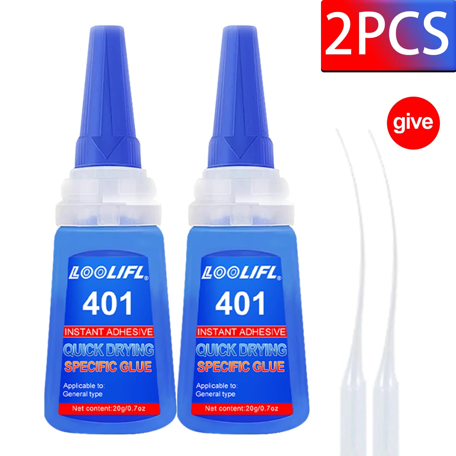 LOOLIFL401 Multi-Purpose Super Glue Cyanoacrylate Adhesive 20g Instant Fast Adhesive Rubber Wood Glass Stronger All Bonding Glue