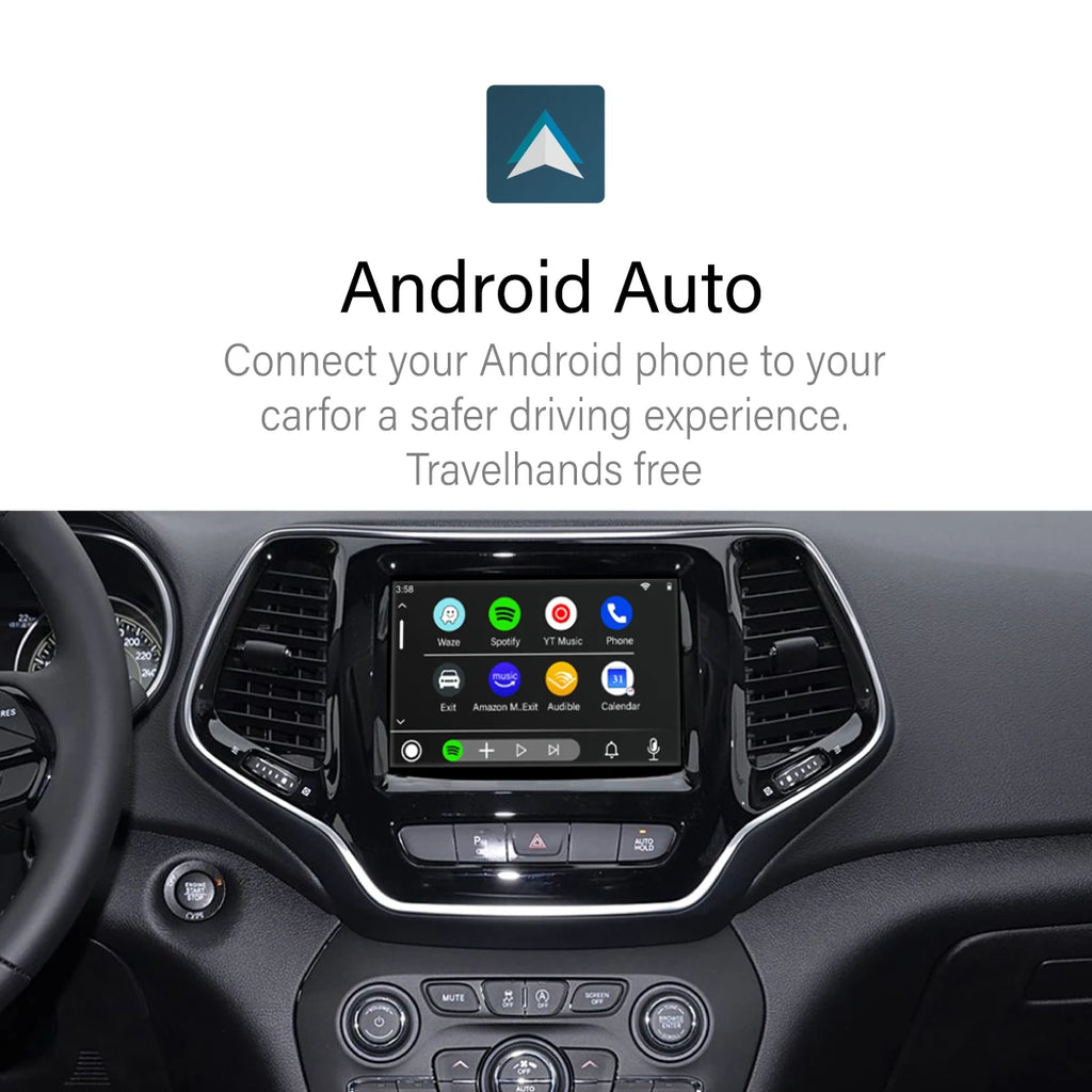 Wireless Car Play Module Apple Android For Jeep Grand Cherokee XJ KL Wrangler Compass Commander Uconnect 8.4in