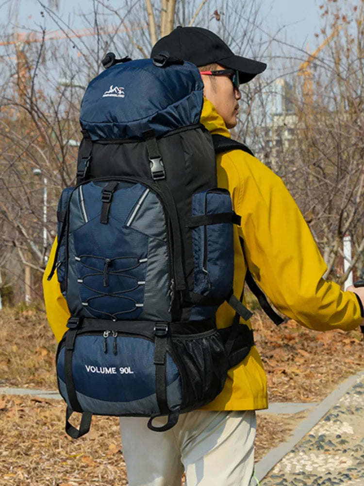 90L Hiking Camping Backpack Travel Daypack Waterproof Trekking Rucksack Large Outdoor Sports Bags for Men Climbing Touring Bag