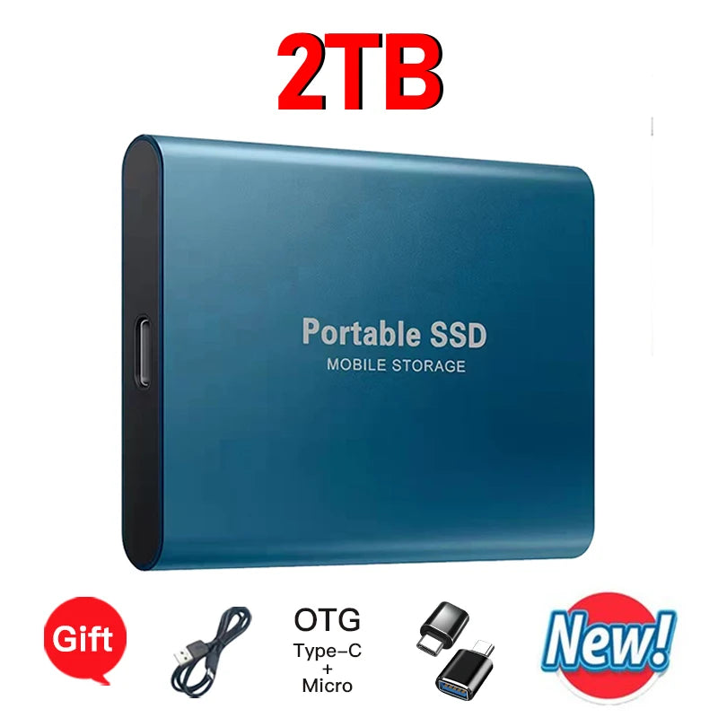 High-speed SSD 2TB Portable External Hard Drive Suitable for daily storage and backup