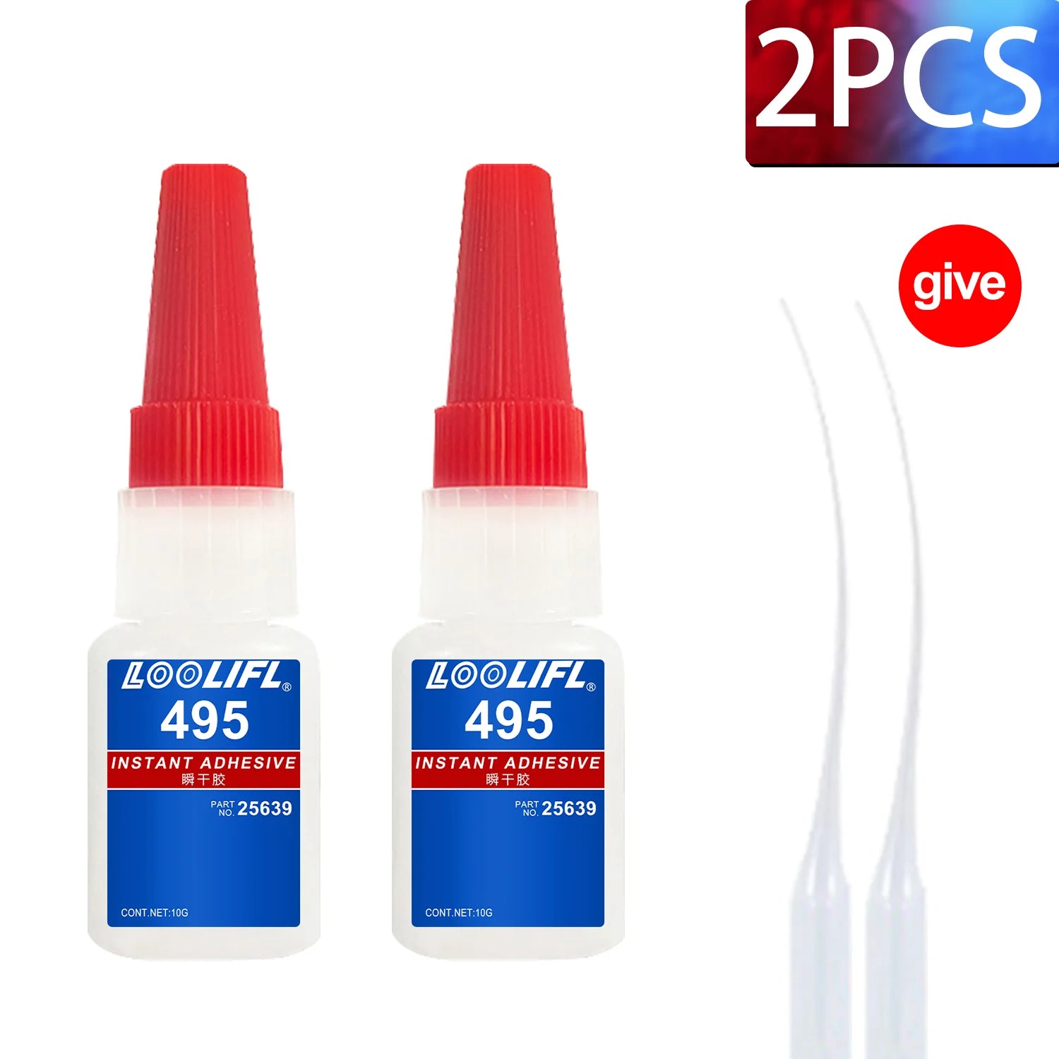 LOOLIFL 414/495 Instant Strong Super Glue Universal Superglue Mighty Instant Glue for Resin Ceramic Metal Glass Fast Dry Tool