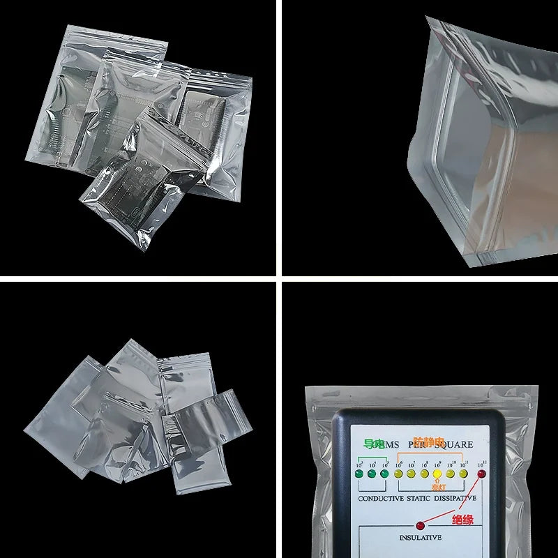 100 Pcs anti-static ziplock bag shielding bag hard drive motherboard graphics card electronic product packaging bag custom logo