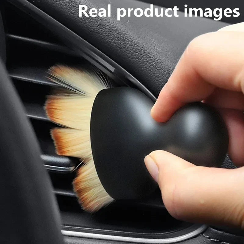 Car Interior Cleaning Brush Conditioner Air Outlet Soft Fur Clean Brushes with Shells Crevice Dust Removal Detailing Brush Tools