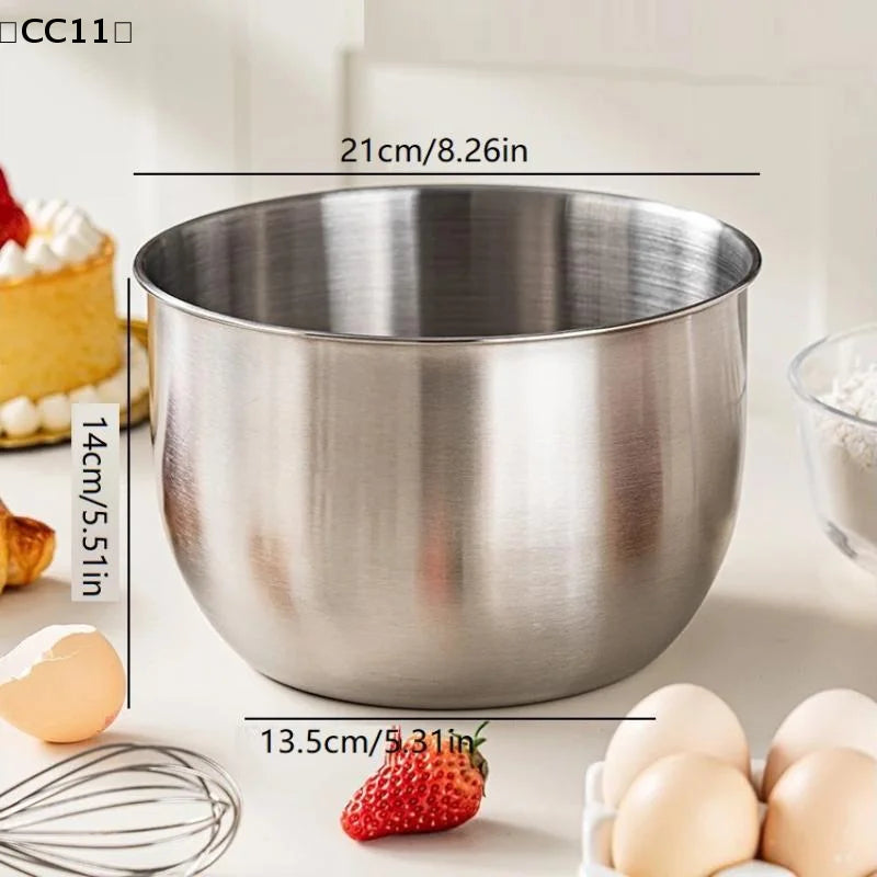 Stainless Steel Mixing Bowl Deep Design Cooking Baking Cake Bread Salad Egg Beater Basin Fruit Container  Cooking Tools〔CC11〕