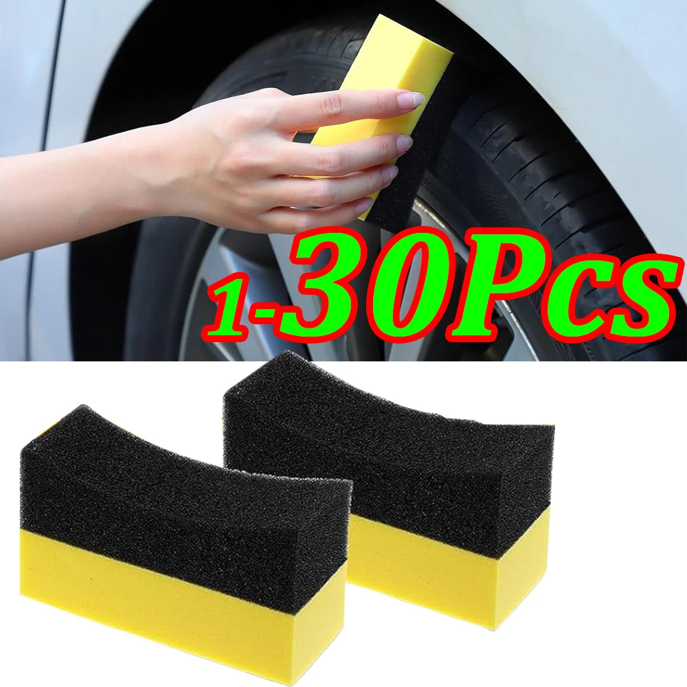 1-30Pcs Car Wheel Polishing Waxing Sponge Brush Tire Cleaning Wiper Sponge Pad Car Wash Wiper Cleaning Tool Car Wash Accessories