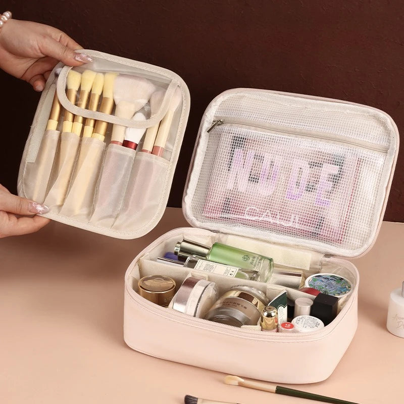 Partition Makeup Bag Organizing Large Capacity Storage Bag Hand-held Travel Makeup Toothbrush Dental Utensils Toiletries Bag