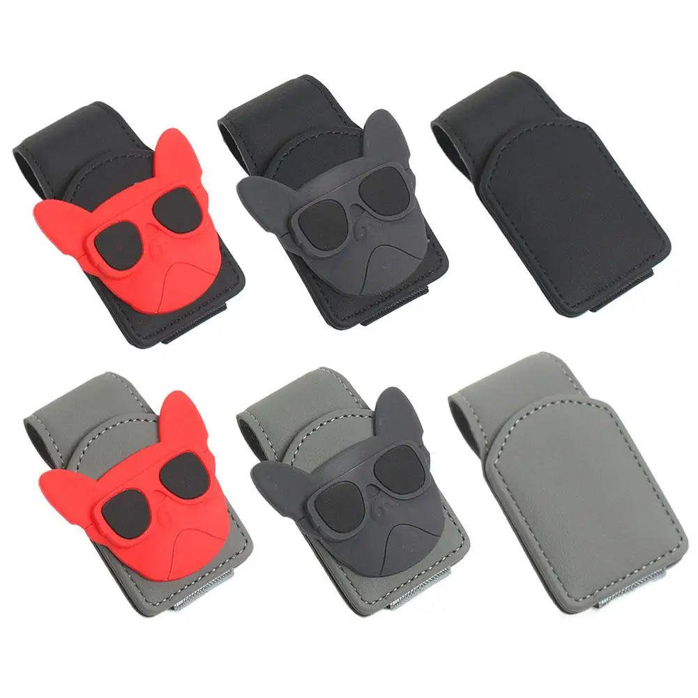 1Pcs Sunglasses Holder Is Suitable For Car Sunshades Magnetic Leather Sunglasses Clip And Ticket Clip Car Sunshade Accessories ﻿