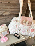 Large Capacity Floral Tote Bag Student Commuter Travel Storage Bag New 2024 Youth Single Shoulder Handheld Plant Floral