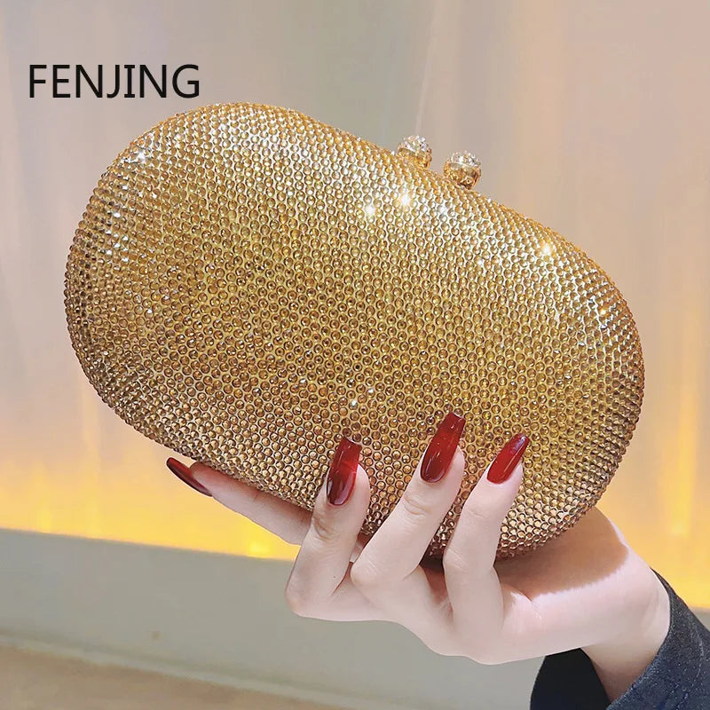 Diamonds Women Clutch Party Wedding Handbag Luxury Crossbody Bags Female Crystal Rhinestone Purse for Gift Prom Dress Chain Bag