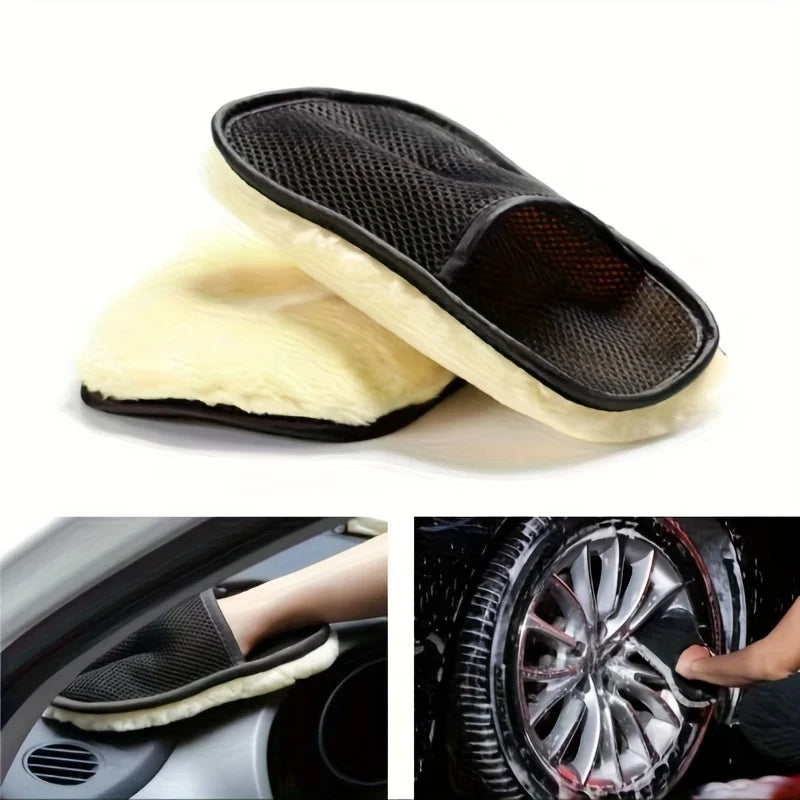 Car Styling Wool Soft Car Washing Gloves Cleaning Brush Motorcycle Washer Care Products Plush Car Wash Gloves