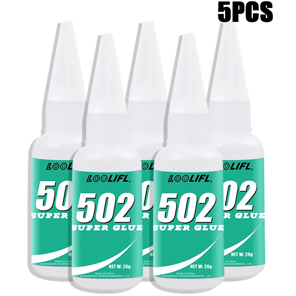 502 Super Glue Instant Strong Bond Glue Precision Tip Bottle Universal Repair Adhesive for DIY Craft Shoes Jewelry Metal Rubber