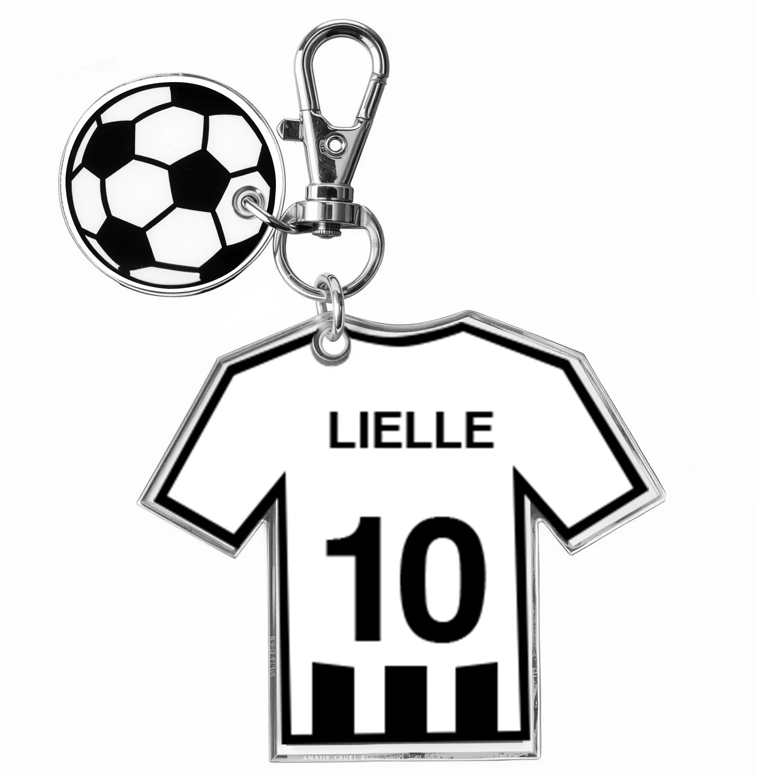 Custom Football Jersey Keychain Personalized Name Number 8 Colors Available Soccer Fan Gift