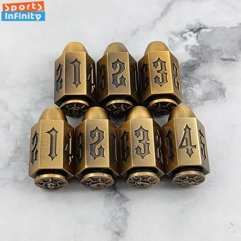 1pc of D6 Bullet Metal Dice Set for DND RPG Table Board Game Polyhedral Dice Number Dice KIT