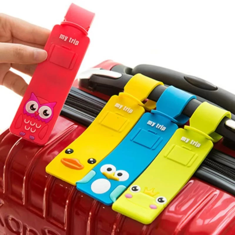 5pcs Lovely Silicone Luggage Tag Boarding Pass Luggage Tag Checked Fashion Travel Accessories Cute Luggage Tag Flight