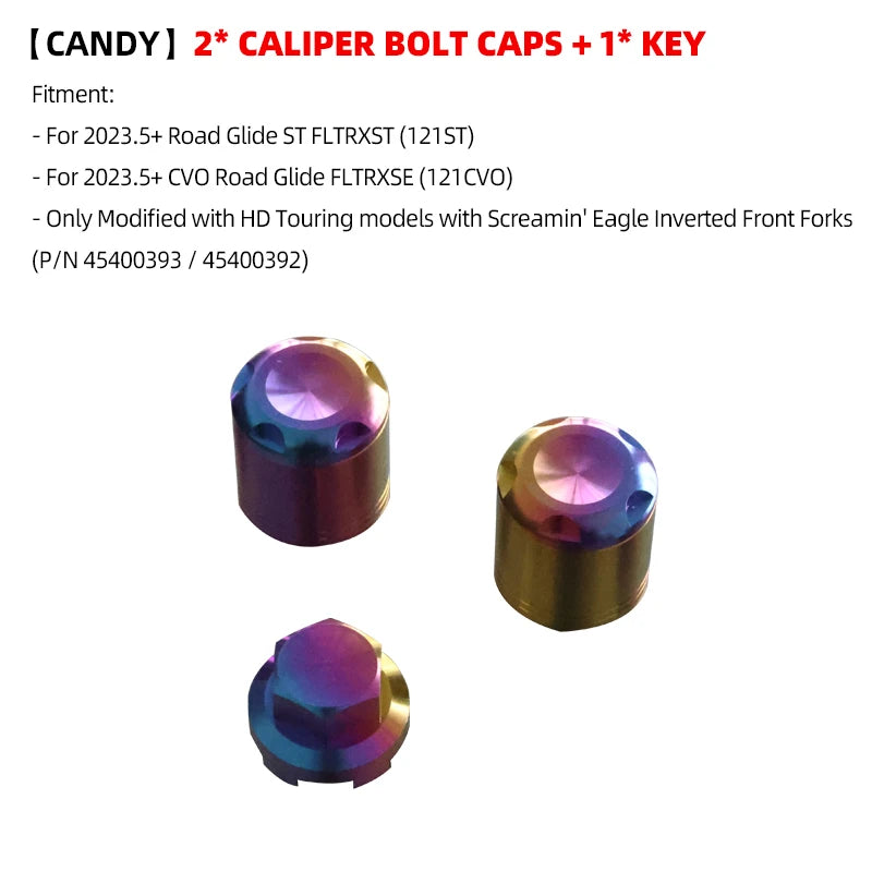 Road Faith Titanium Alloy Motorcycle Caliper Bolt Front Fender Bolts Anti-theft For HD 121CVO 121ST 24-up 117 Road/ Street Glide