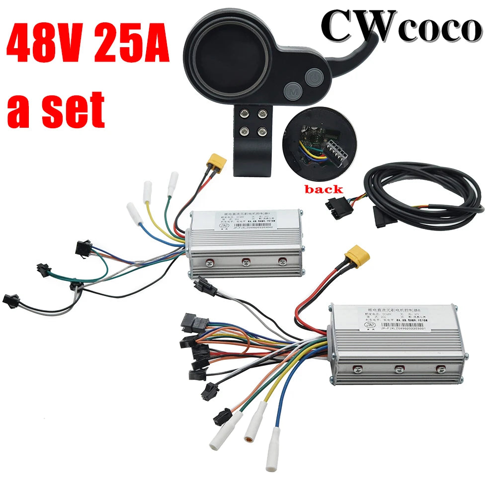48V25A 52V25A 60V25A JP Ebike Electric Bicycle Scooter Controller Dual Drive LCD Display Brushless DC Dual Drive Controller