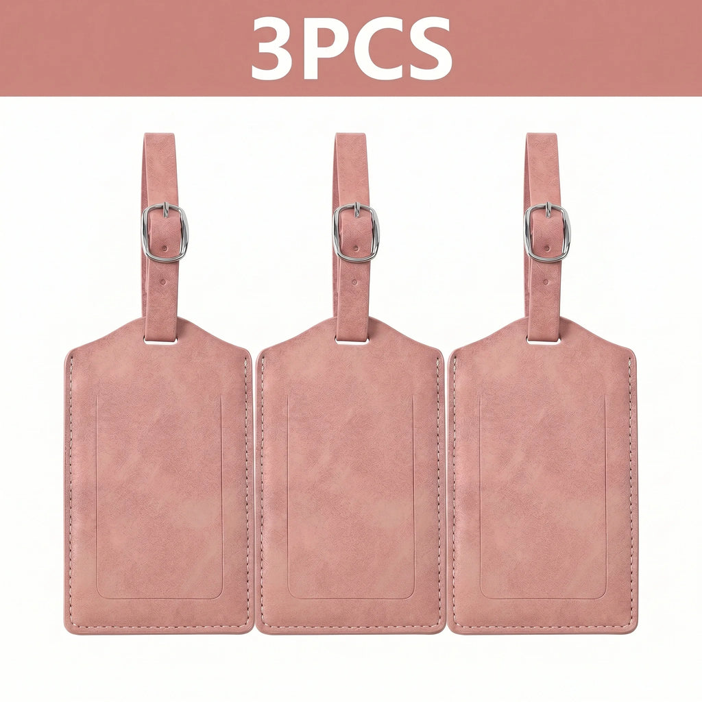 3/5/8PCS Privacy PU Leather Luggage Tag Adjustable Metal Buckle Waterproof Anti-lost Suitcase ID for Backpack Golf Carry Bag