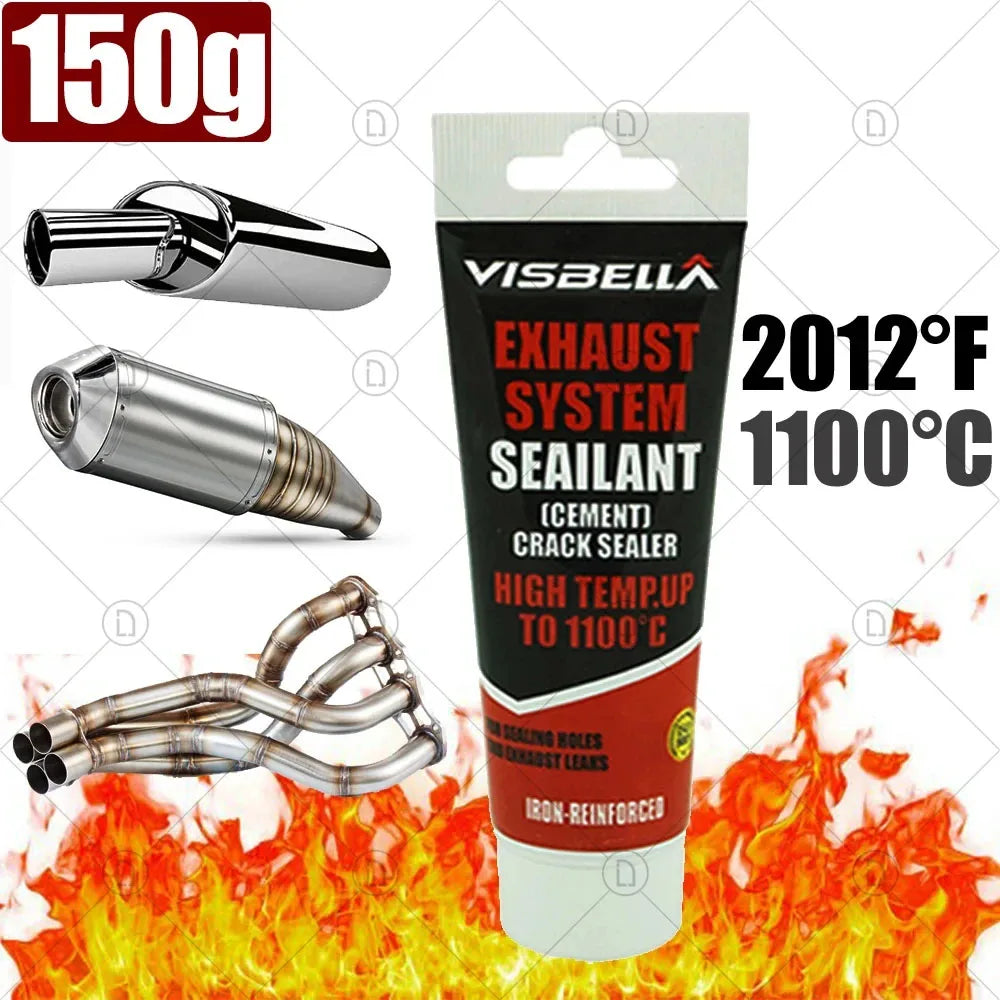 High-Temp Exhaust Pipe Repair Glue for Motorcycle Car Smoke Exhaust Pipe Seal Welding Leak Repair Adhesive for  Tailpipes 70g